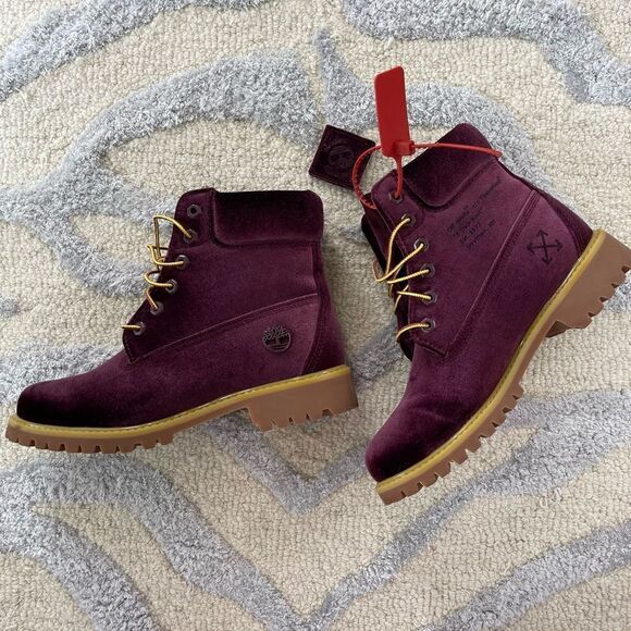 Off-White (Virgil Abloh) x Timberland 6” Limited Edition Velvet Boots FW18 - Picture 8 of 15